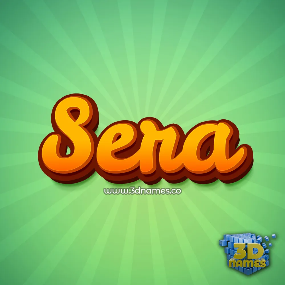 sera in Green Rays style - 3D name wallpaper