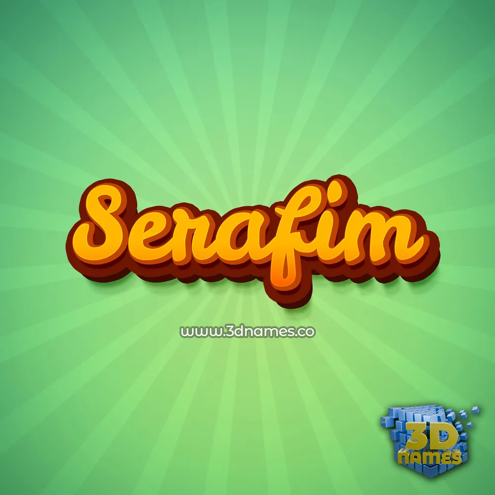 serafim in Green Rays style - 3D name wallpaper
