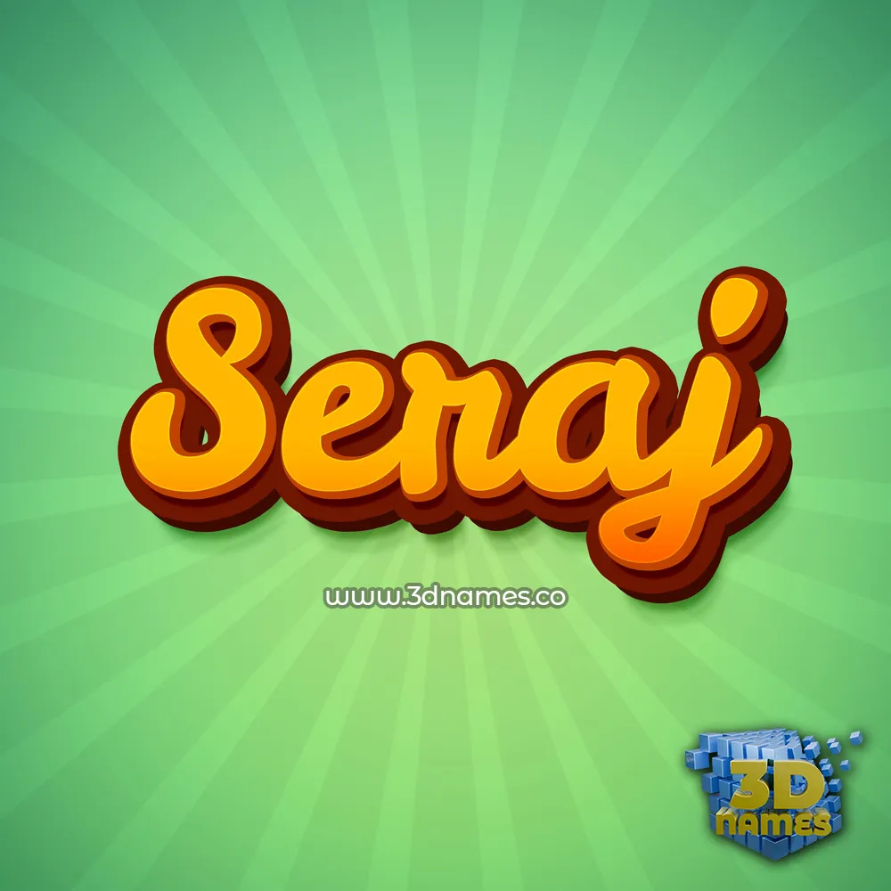 seraj in Green Rays style - 3D name wallpaper