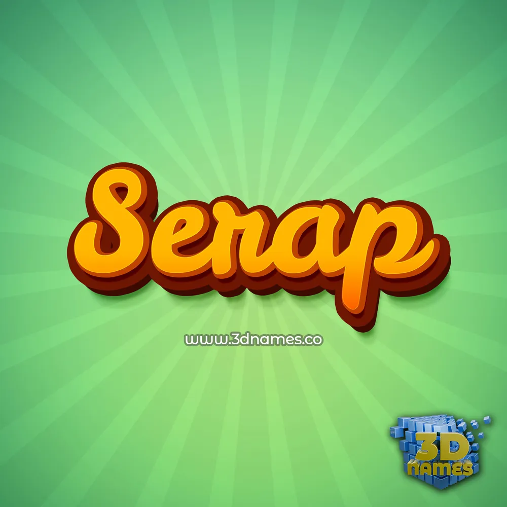 serap in Green Rays style - 3D name wallpaper