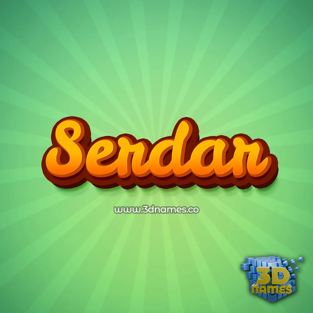 serdar in Green Rays style - 3D name wallpaper