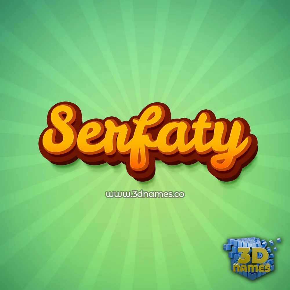 serfaty in Green Rays style - 3D name wallpaper