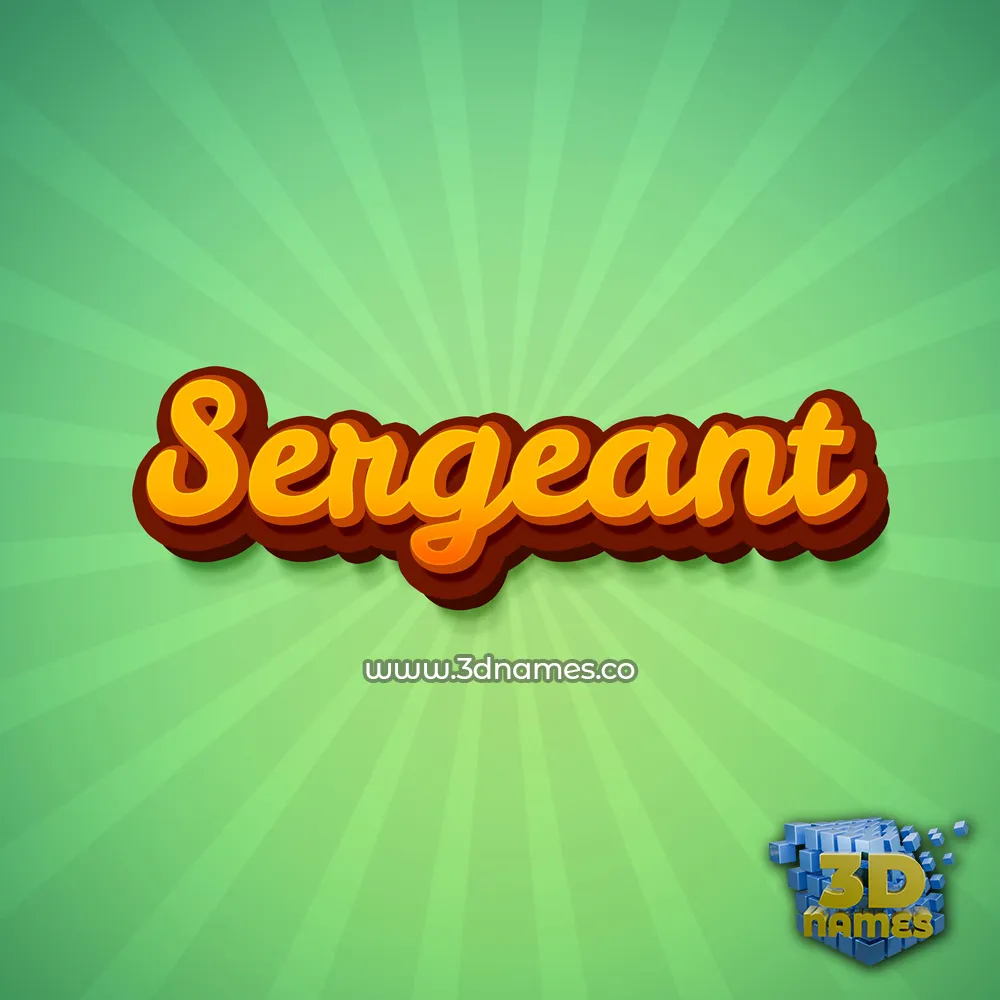 sergeant in Green Rays style - 3D name wallpaper