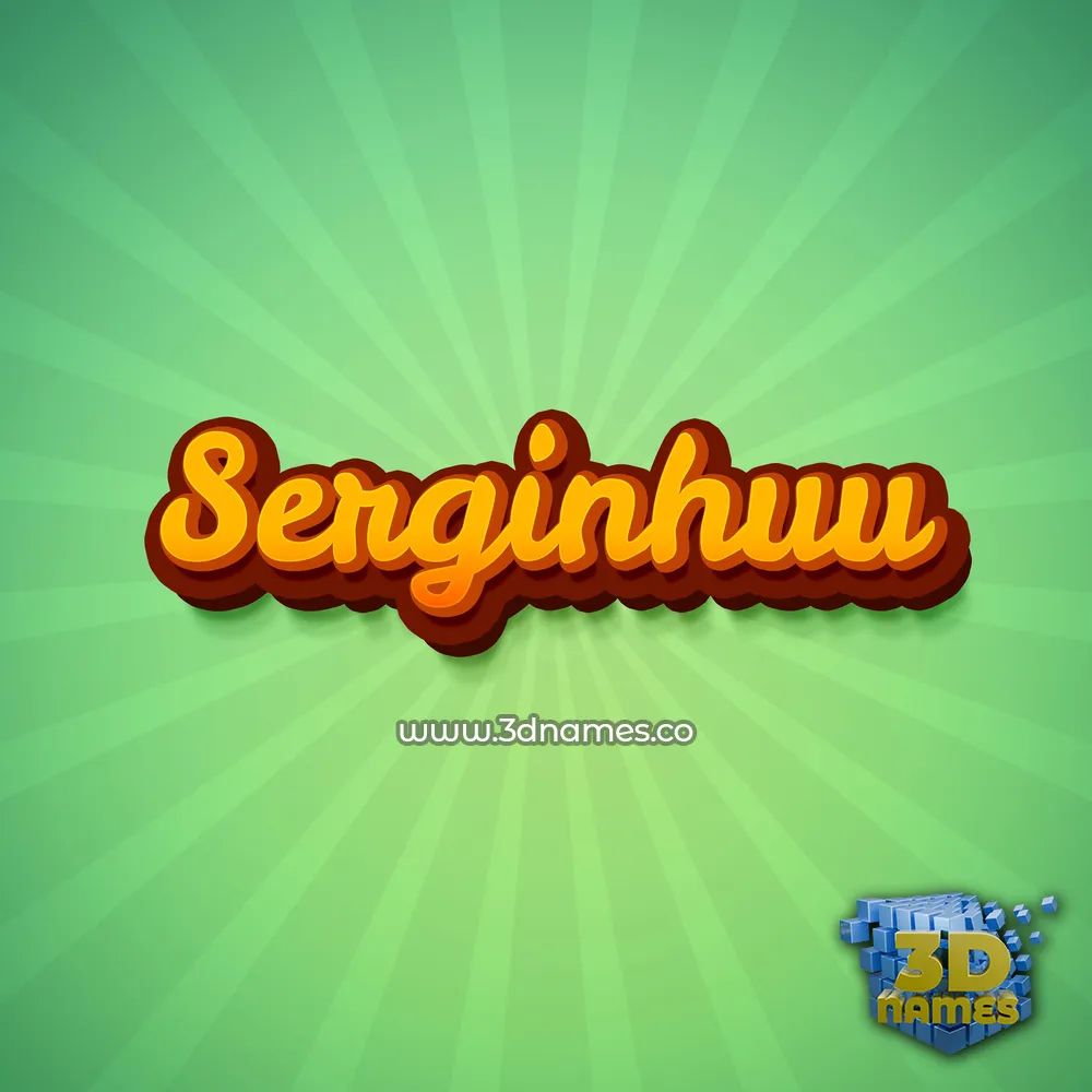 serginhuu in Green Rays style - 3D name wallpaper