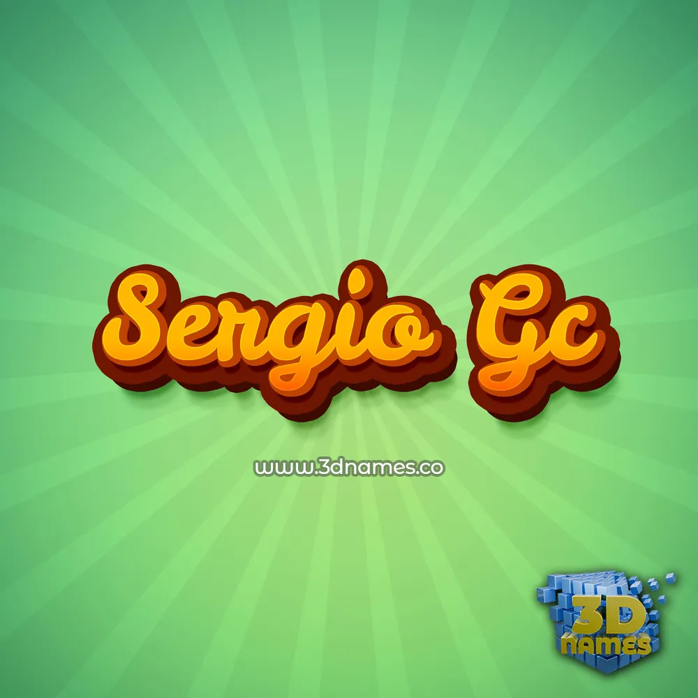 sergio gc in Green Rays style - 3D name wallpaper