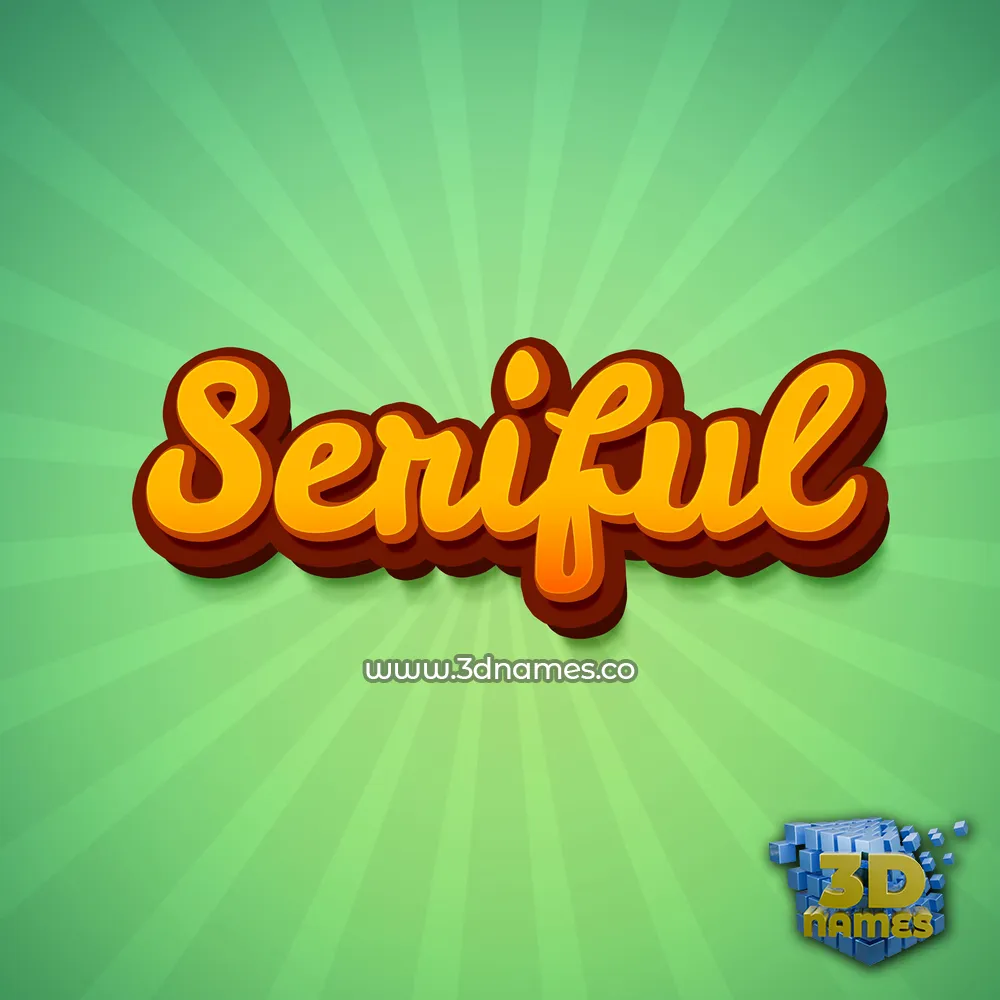 seriful in Green Rays style - 3D name wallpaper