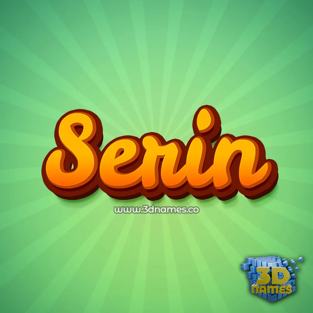 serin in Green Rays style - 3D name wallpaper