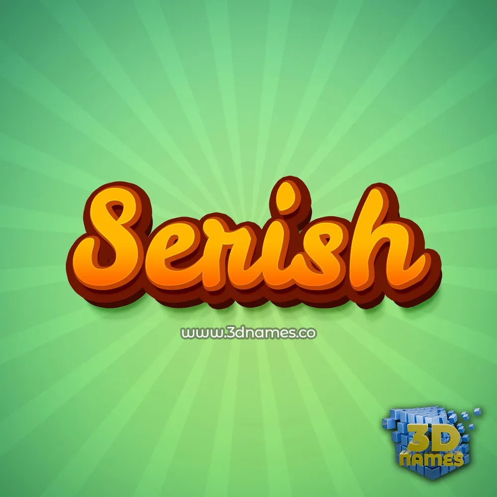 serish in Green Rays style - 3D name wallpaper
