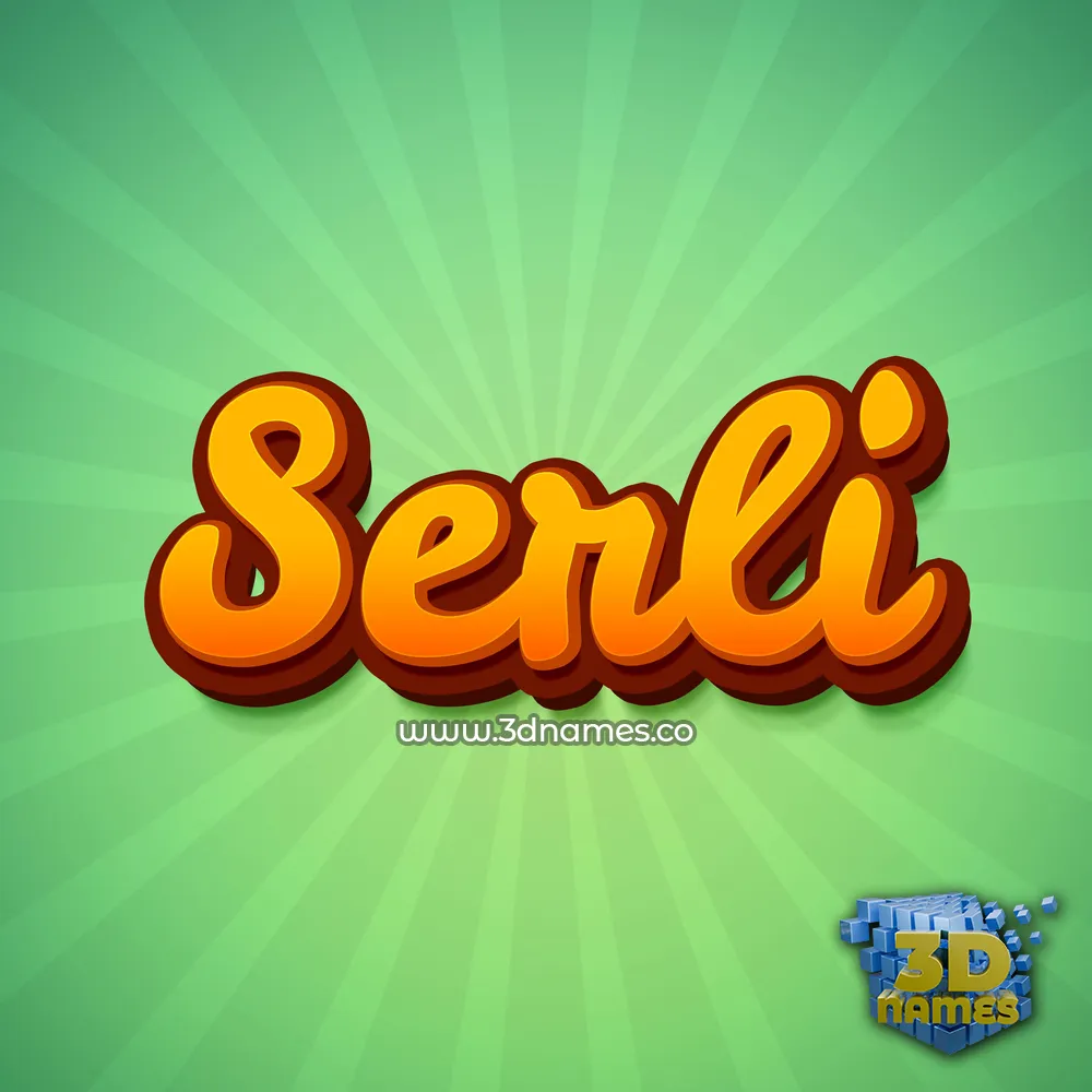 serli in Green Rays style - 3D name wallpaper