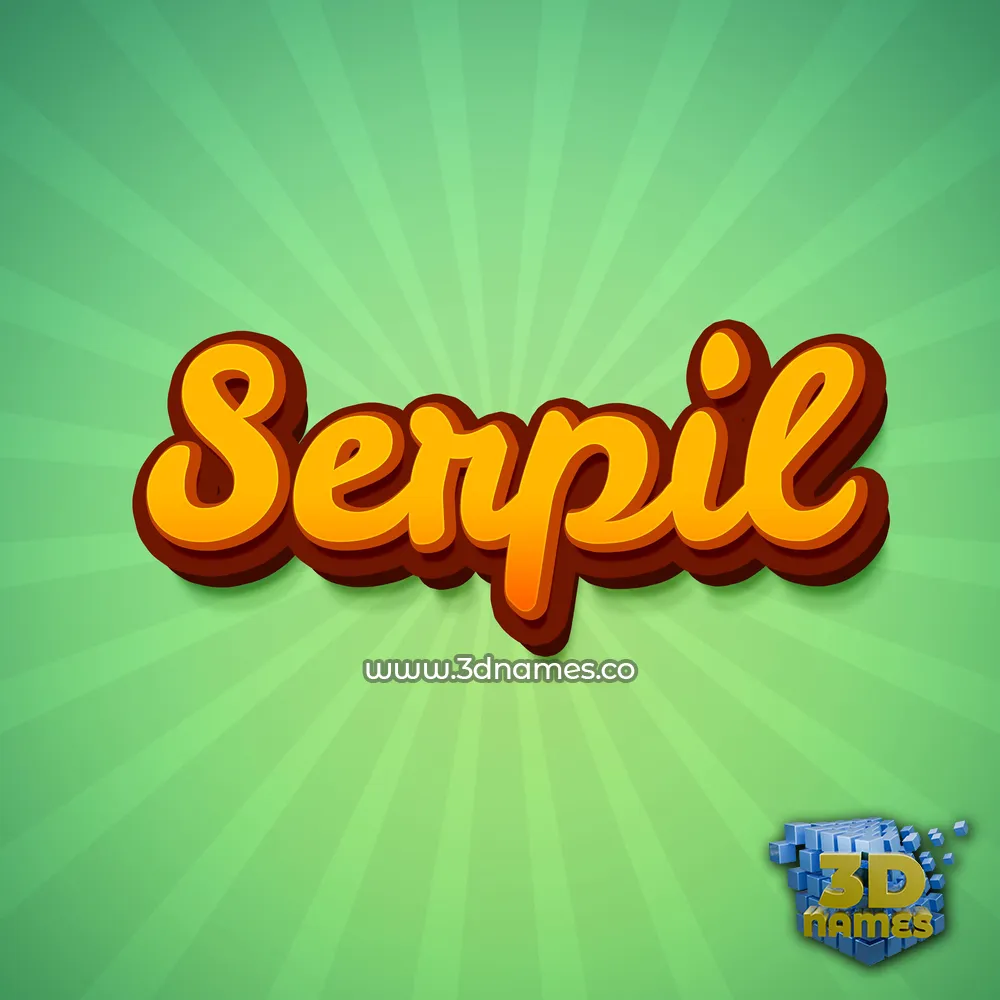 serpil in Green Rays style - 3D name wallpaper