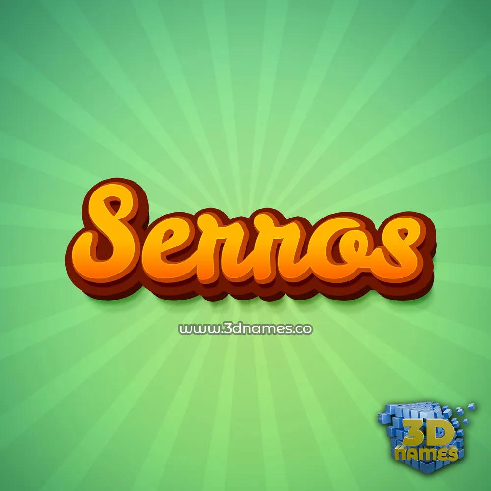 serros in Green Rays style - 3D name wallpaper