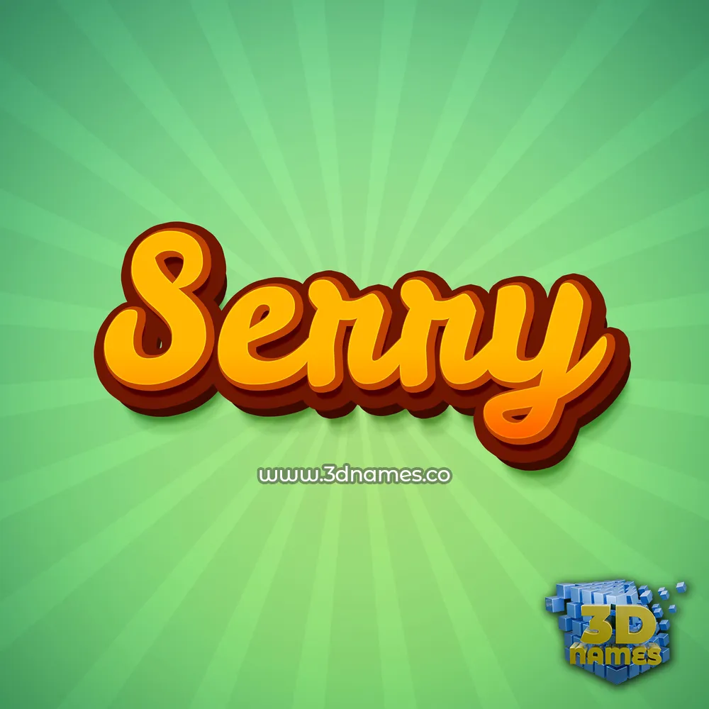 serry in Green Rays style - 3D name wallpaper