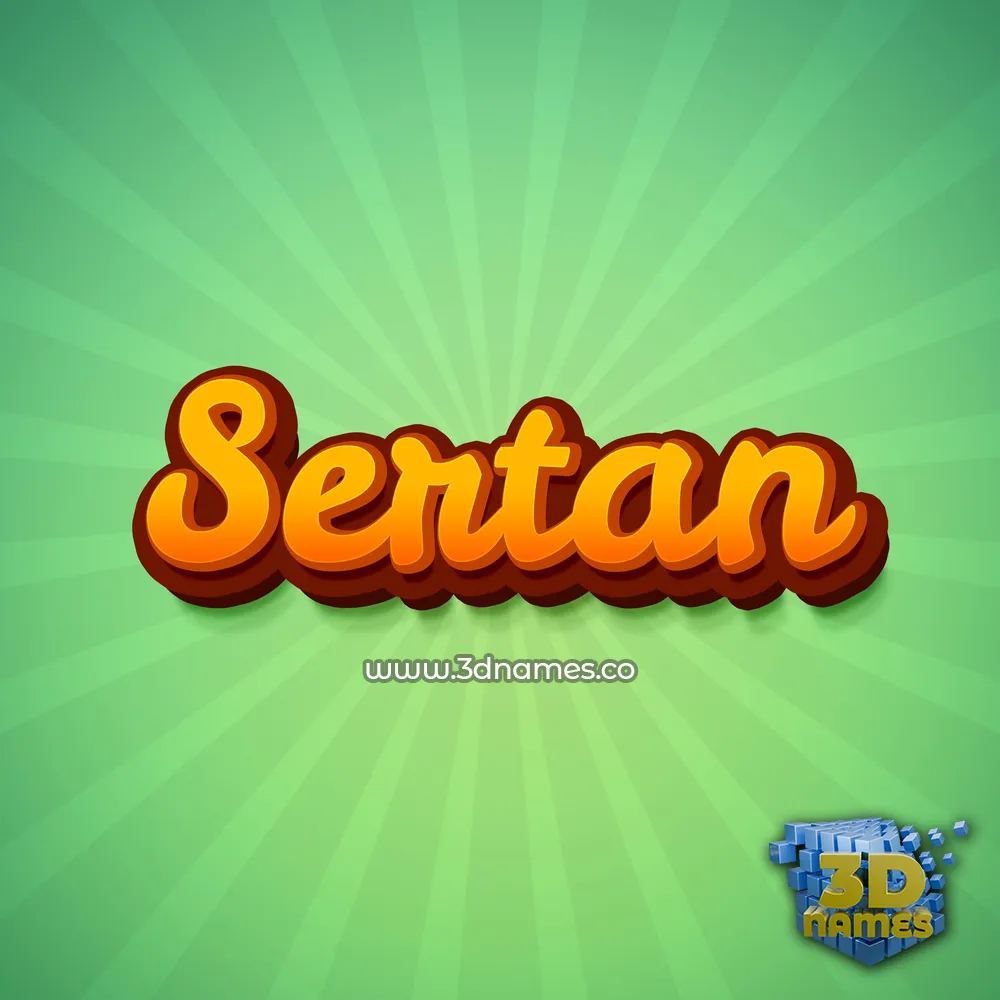 sertan in Green Rays style - 3D name wallpaper