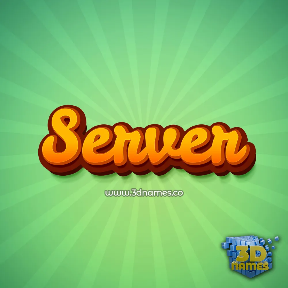 server in Green Rays style - 3D name wallpaper