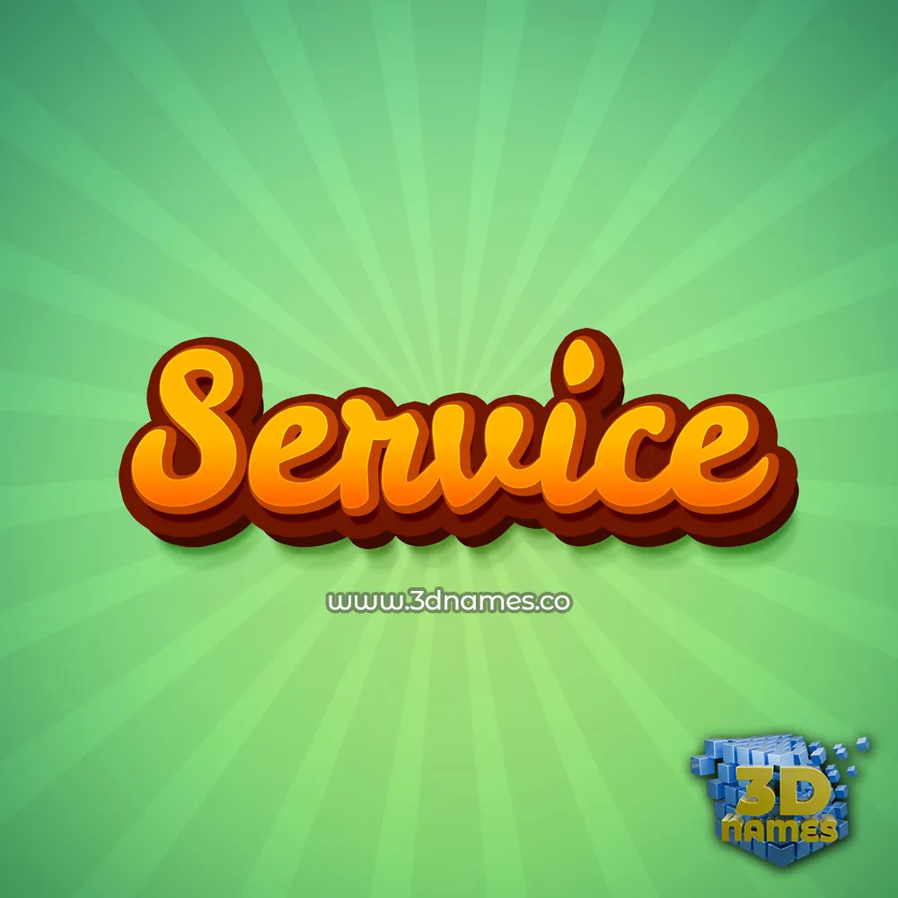 service in Green Rays style - 3D name wallpaper