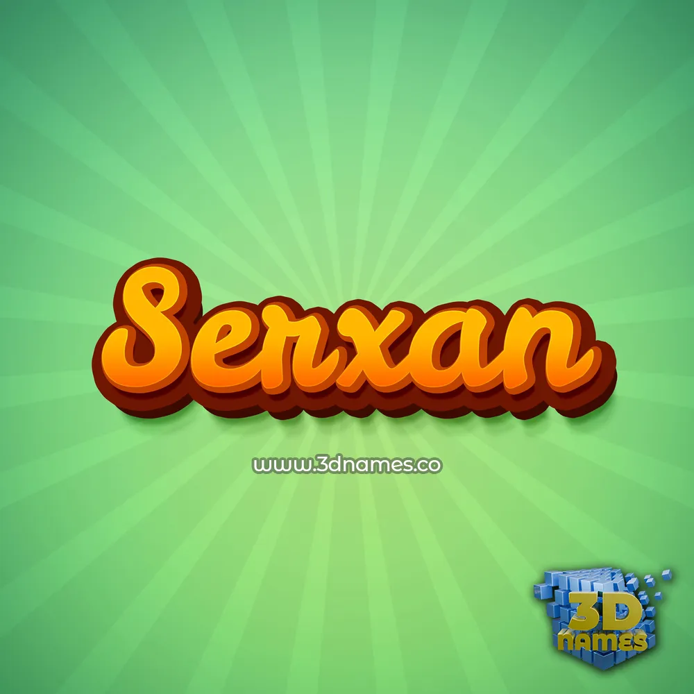 serxan in Green Rays style - 3D name wallpaper