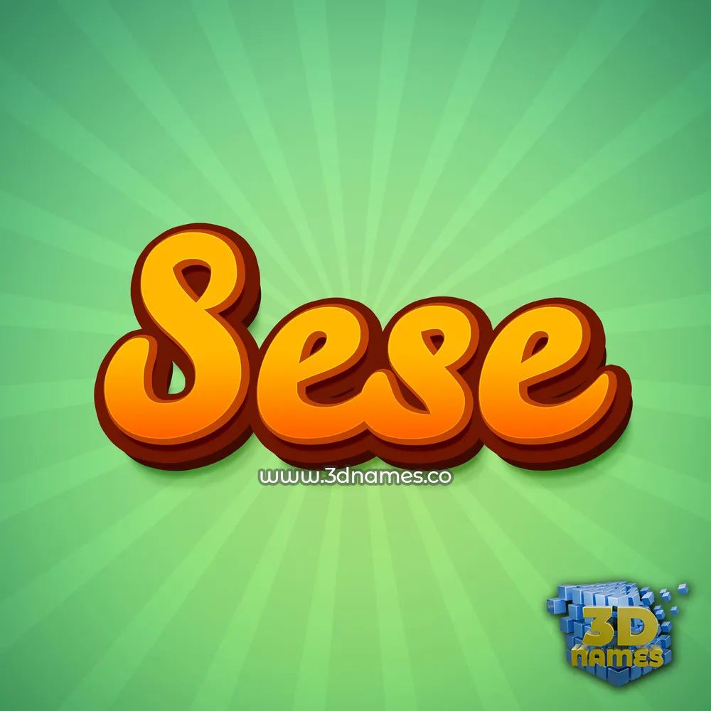 sese in Green Rays style - 3D name wallpaper