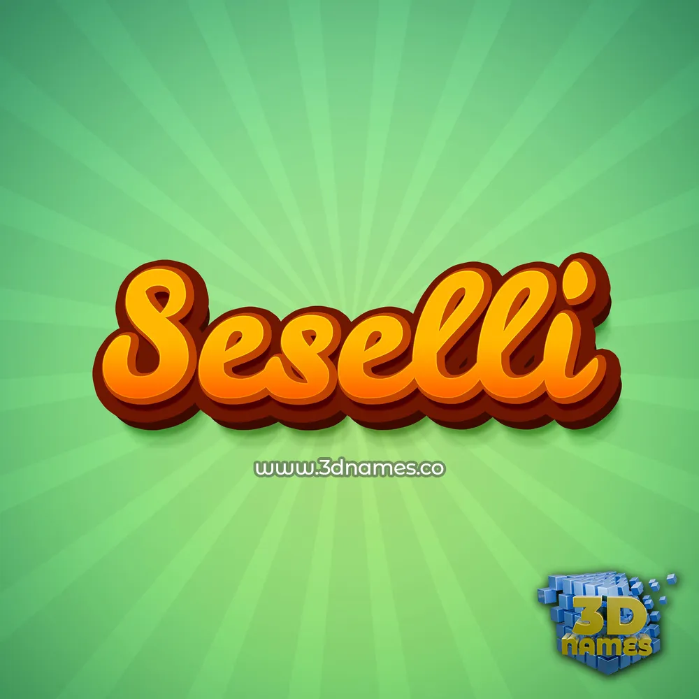 seselli in Green Rays style - 3D name wallpaper