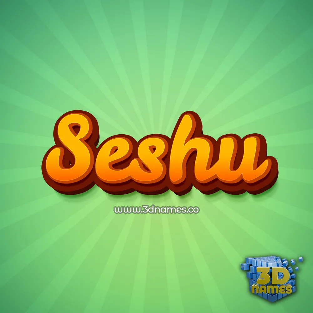 seshu in Green Rays style - 3D name wallpaper