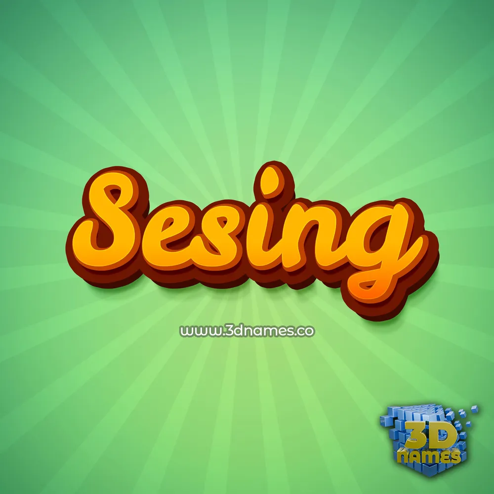 sesing in Green Rays style - 3D name wallpaper