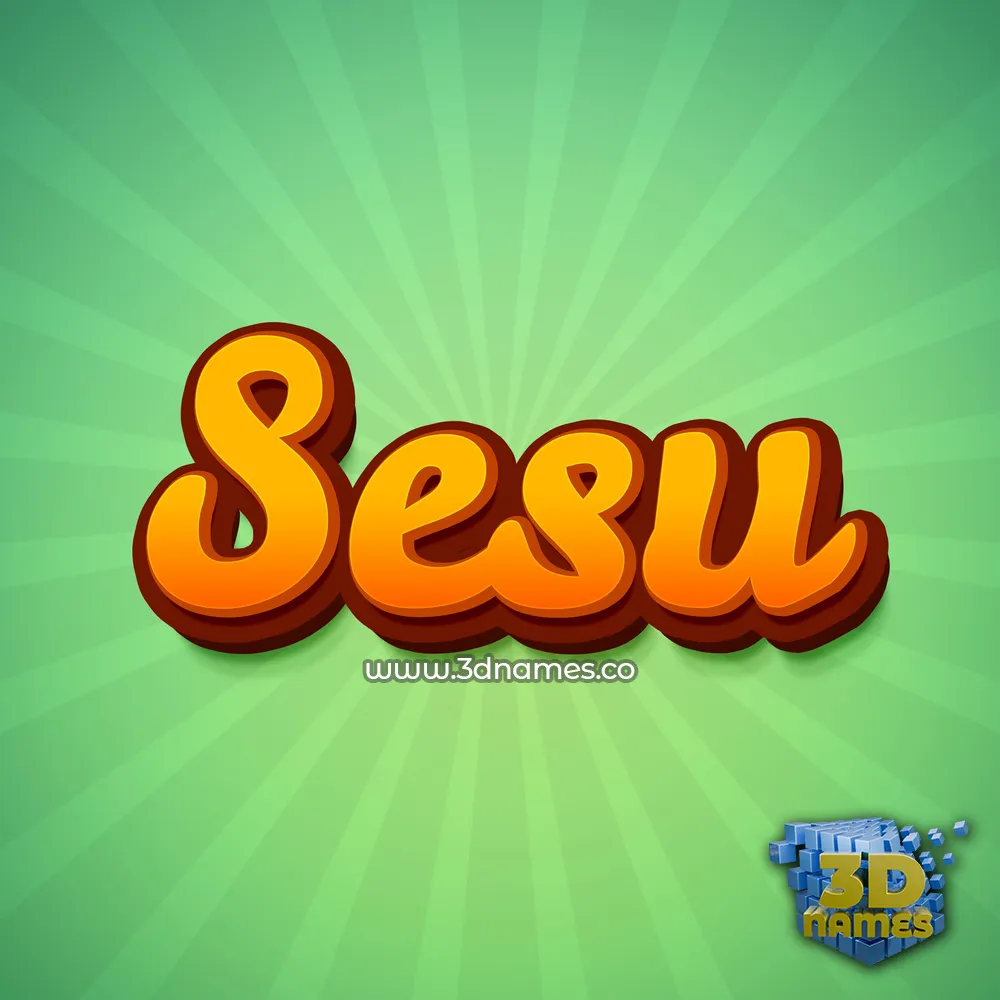 sesu in Green Rays style - 3D name wallpaper