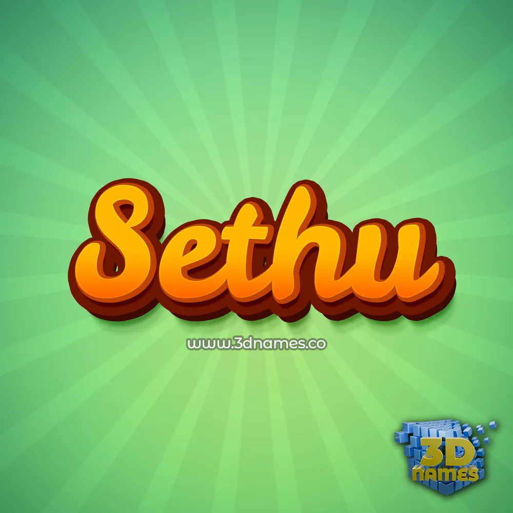 sethu in Green Rays style - 3D name wallpaper