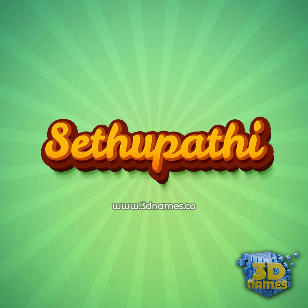 sethupathi in Green Rays style - 3D name wallpaper