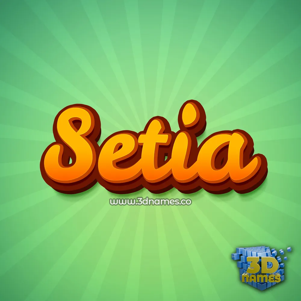 setia in Green Rays style - 3D name wallpaper