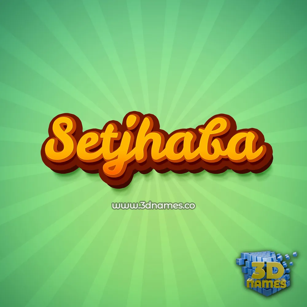 setjhaba in Green Rays style - 3D name wallpaper