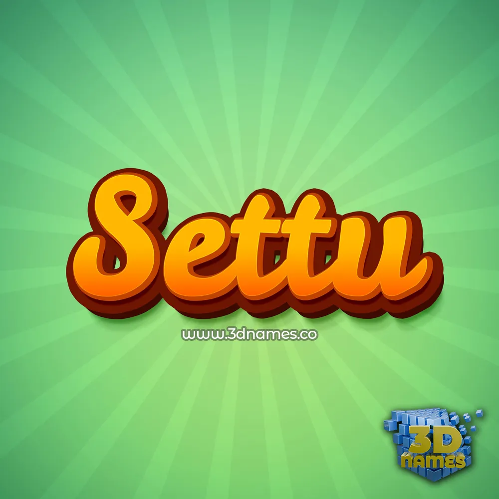 settu in Green Rays style - 3D name wallpaper