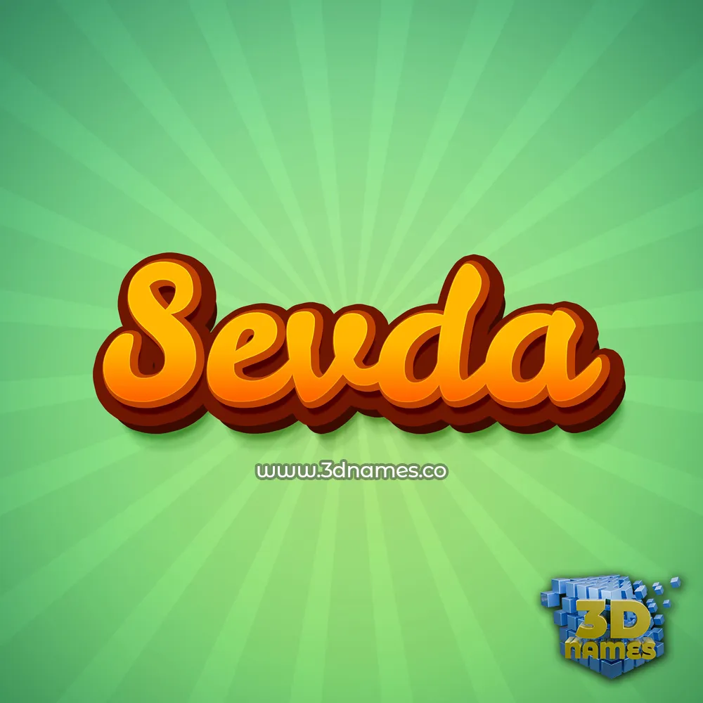 sevda in Green Rays style - 3D name wallpaper