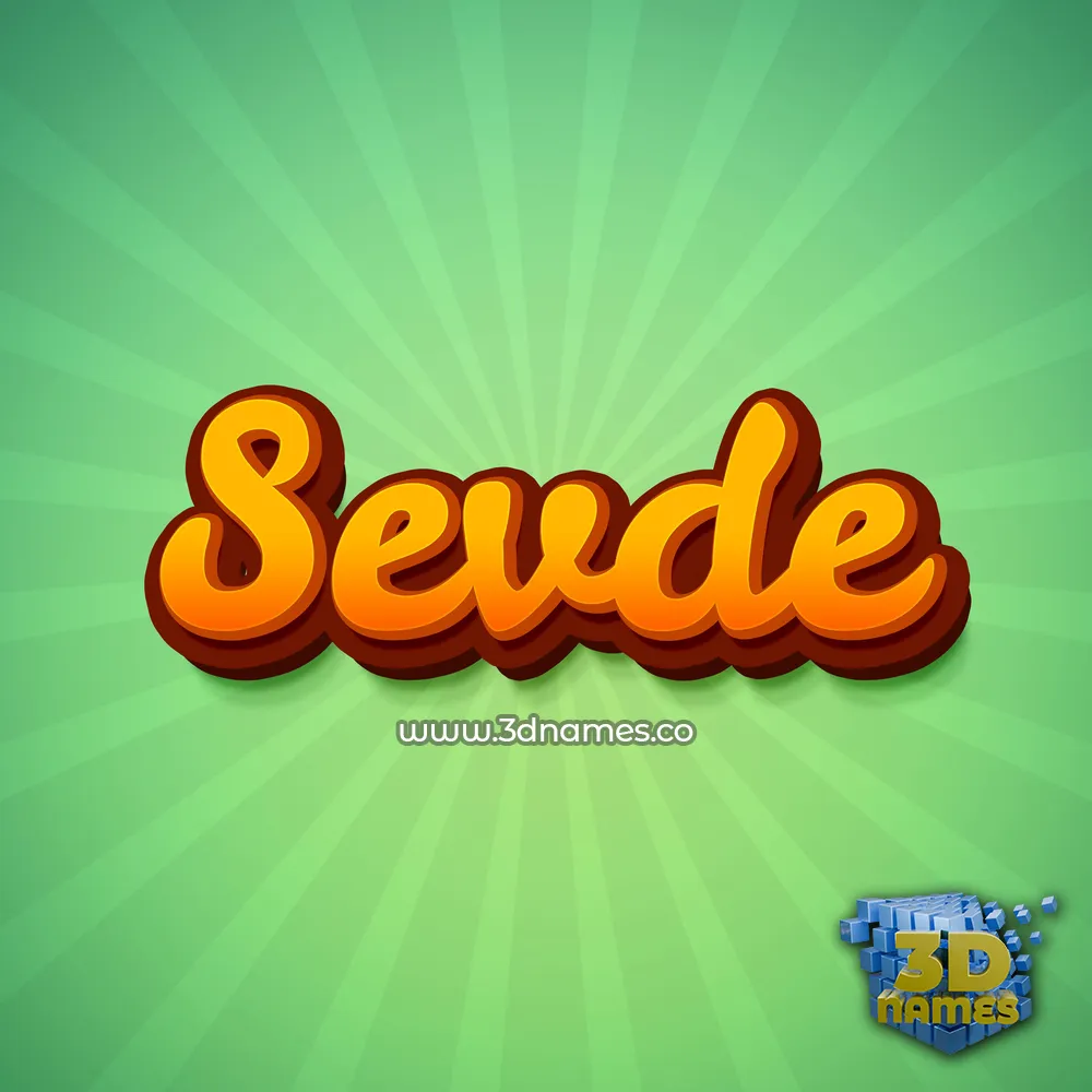 sevde in Green Rays style - 3D name wallpaper