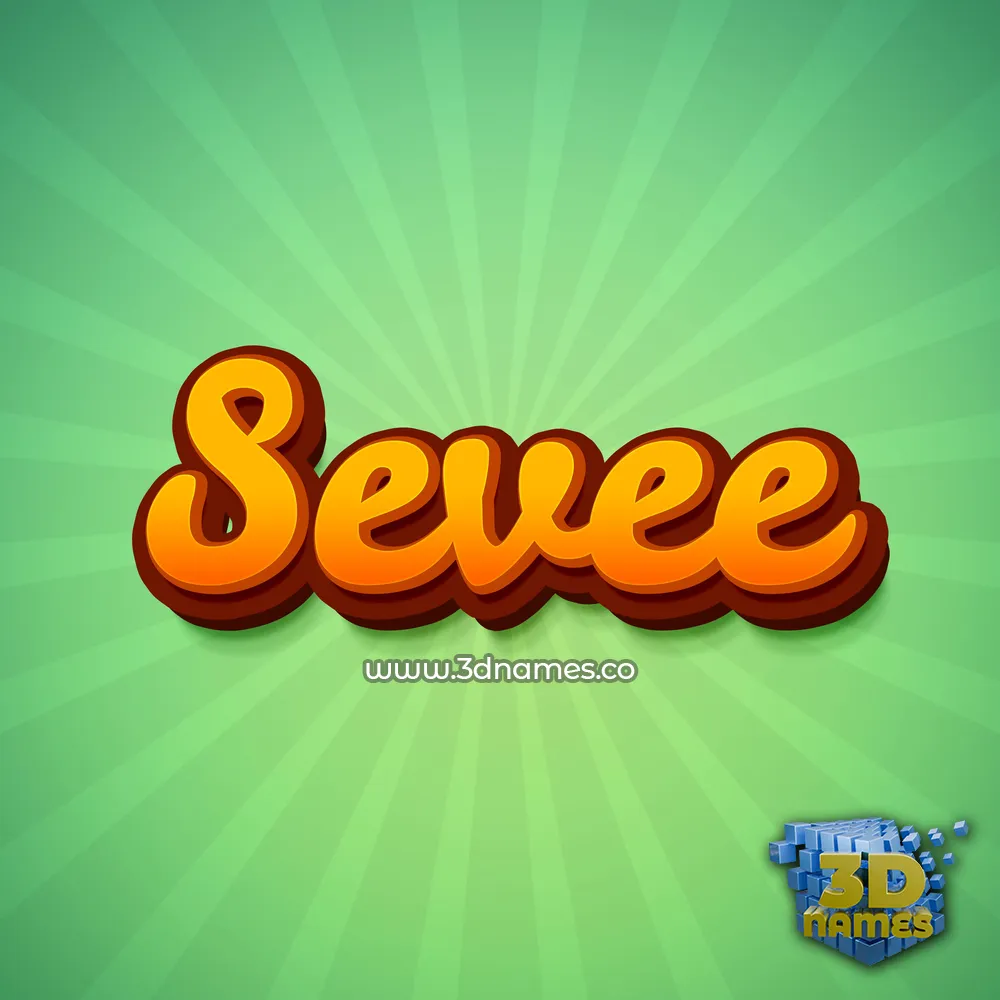 sevee in Green Rays style - 3D name wallpaper