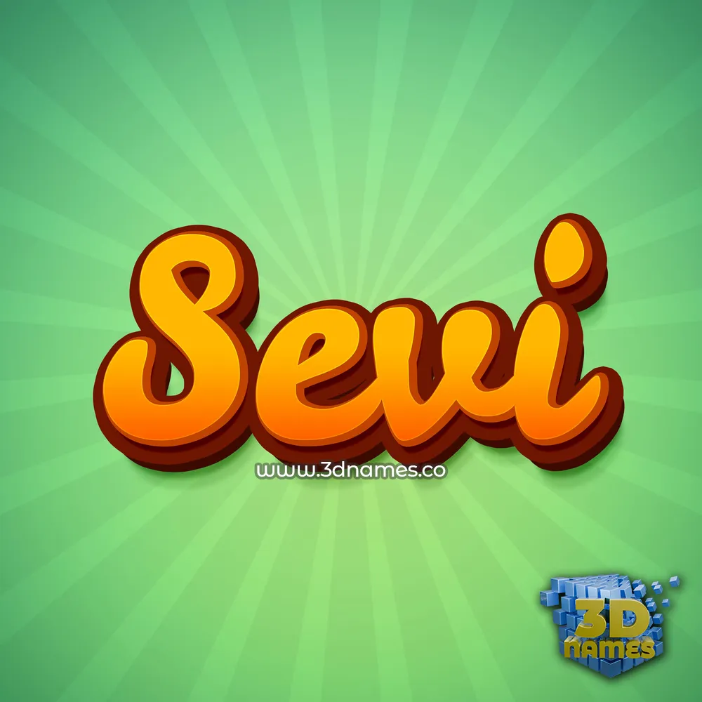 sevi in Green Rays style - 3D name wallpaper