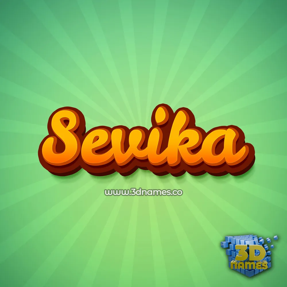 sevika in Green Rays style - 3D name wallpaper