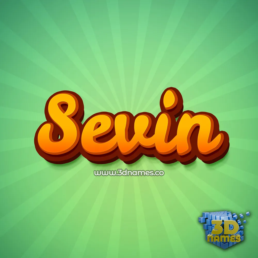 sevin in Green Rays style - 3D name wallpaper