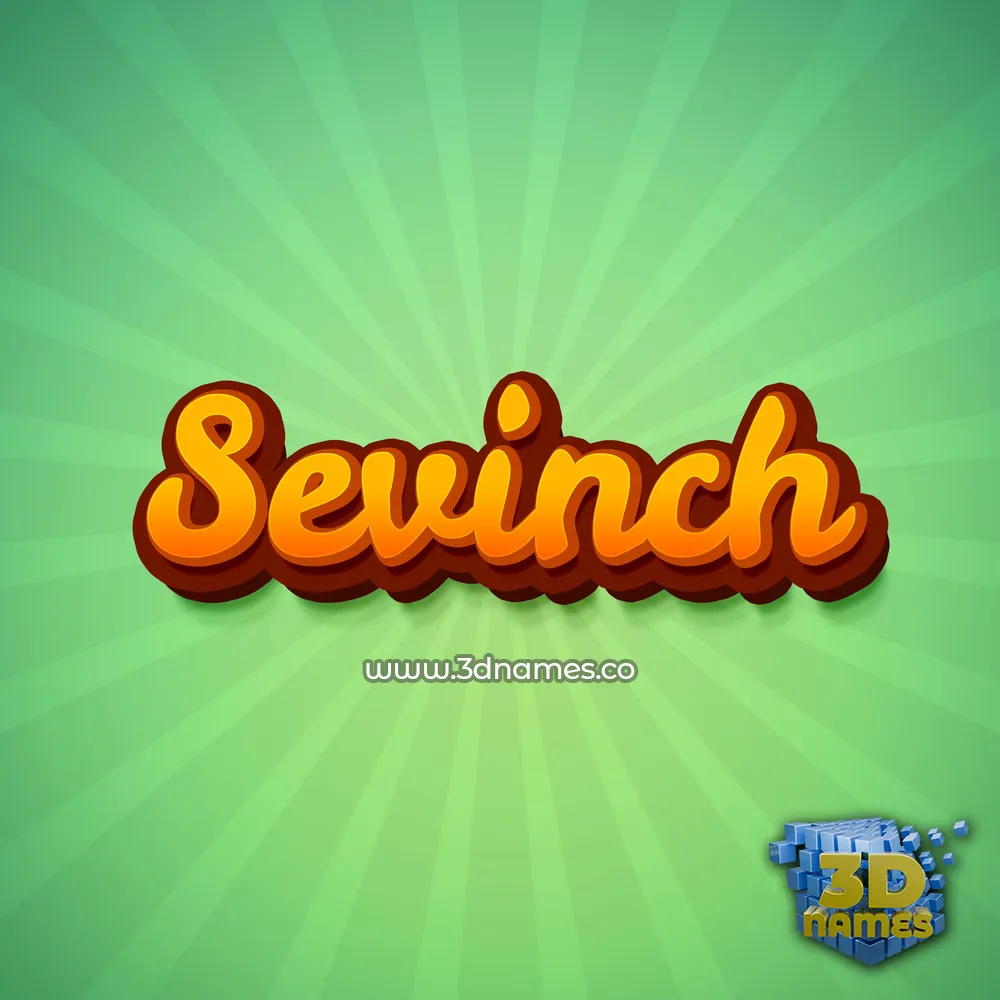 sevinch in Green Rays style - 3D name wallpaper