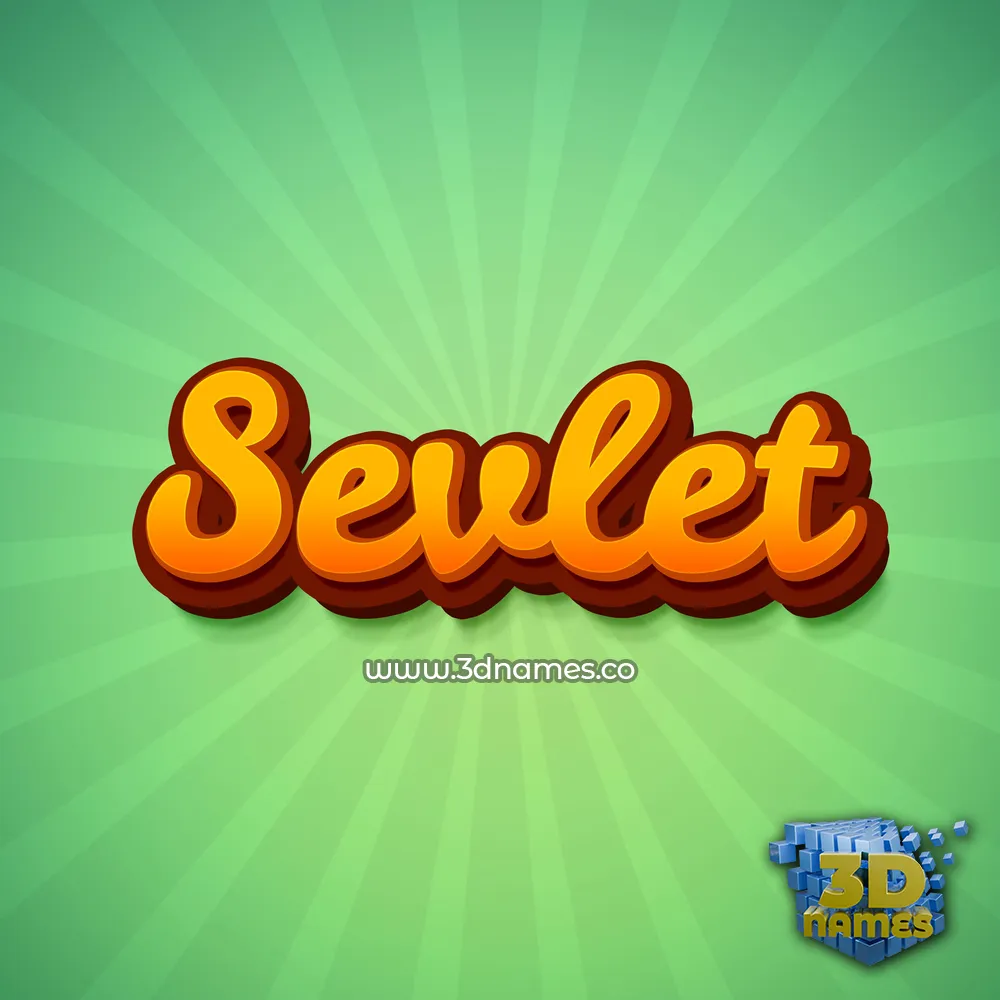 sevlet in Green Rays style - 3D name wallpaper