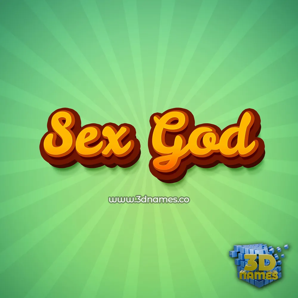 sex god in Green Rays style - 3D name wallpaper