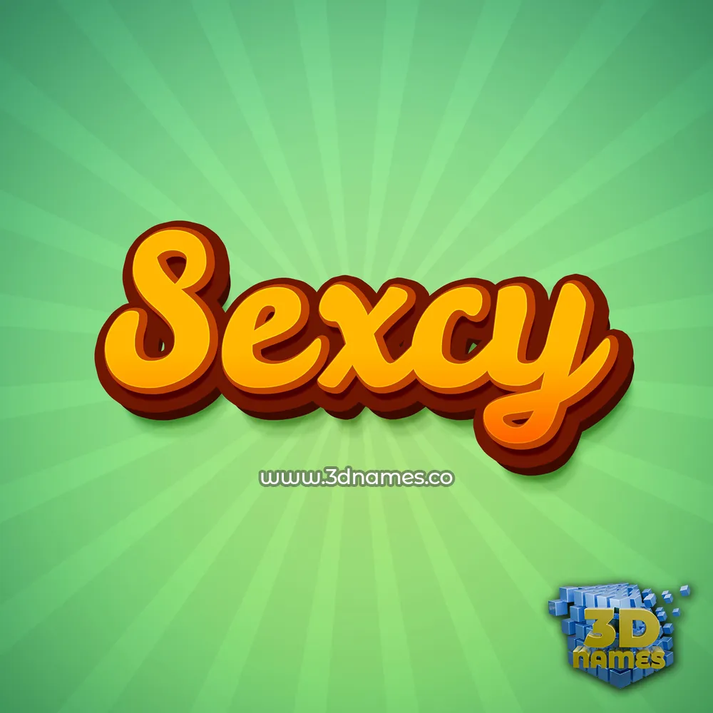 sexcy in Green Rays style - 3D name wallpaper