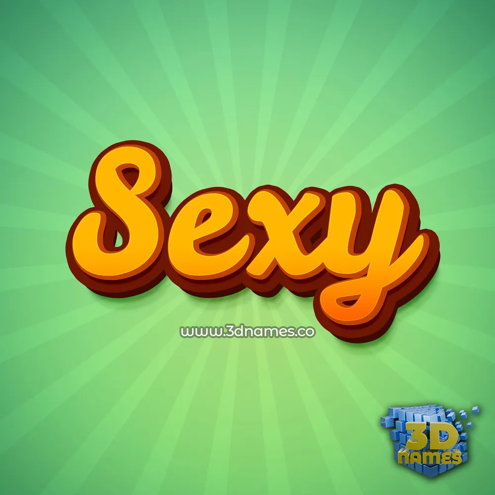 sexy in Green Rays style - 3D name wallpaper