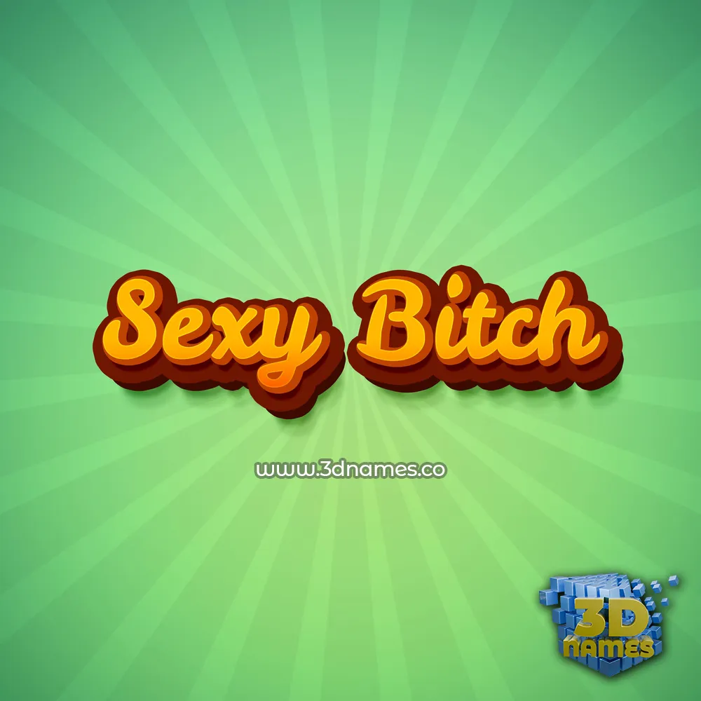 sexy bitch in Green Rays style - 3D name wallpaper