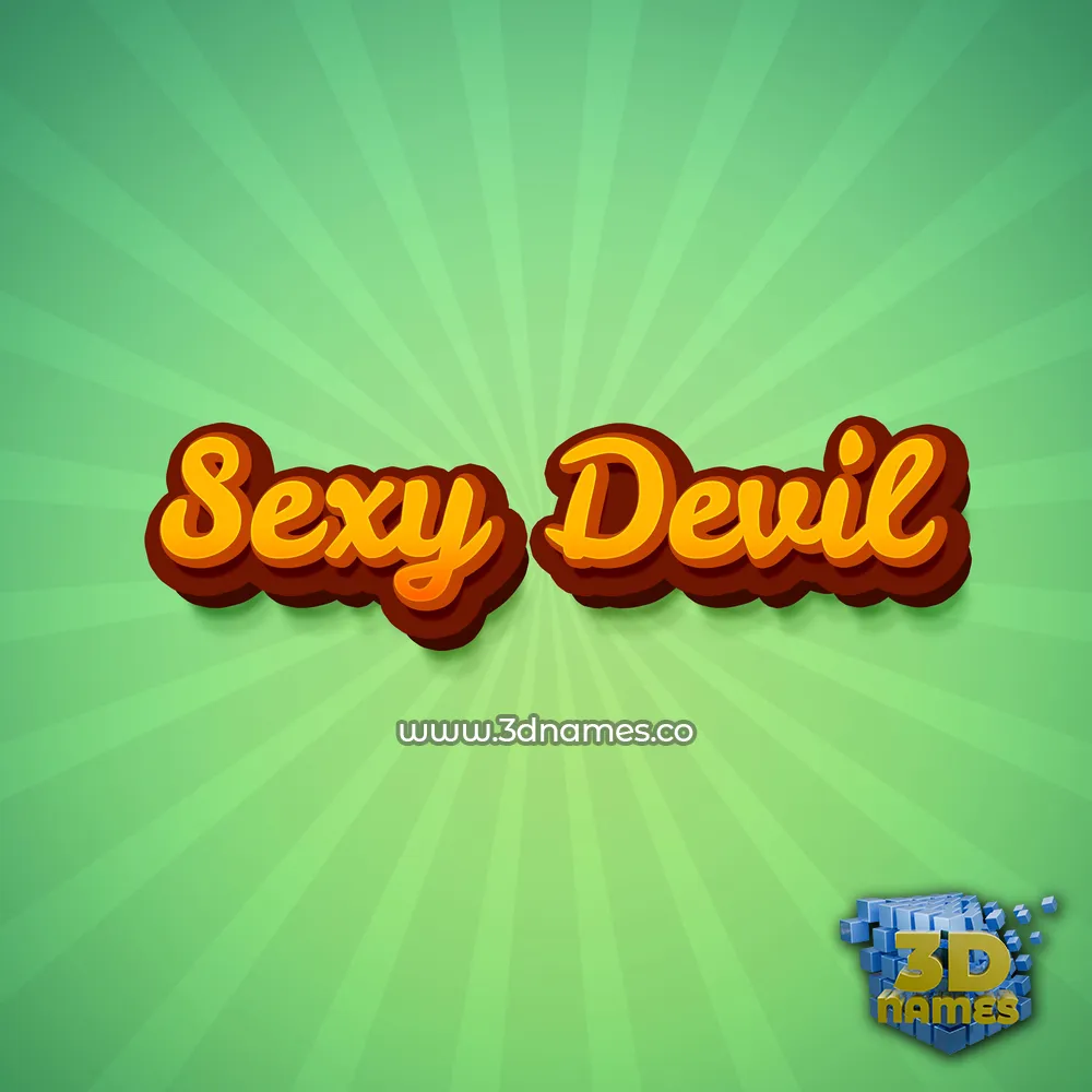 sexy devil in Green Rays style - 3D name wallpaper