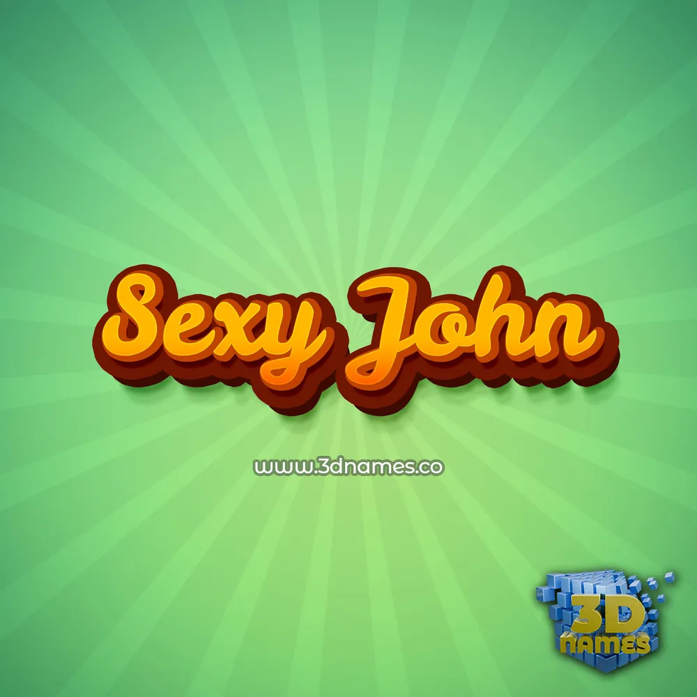 sexy john in Green Rays style - 3D name wallpaper