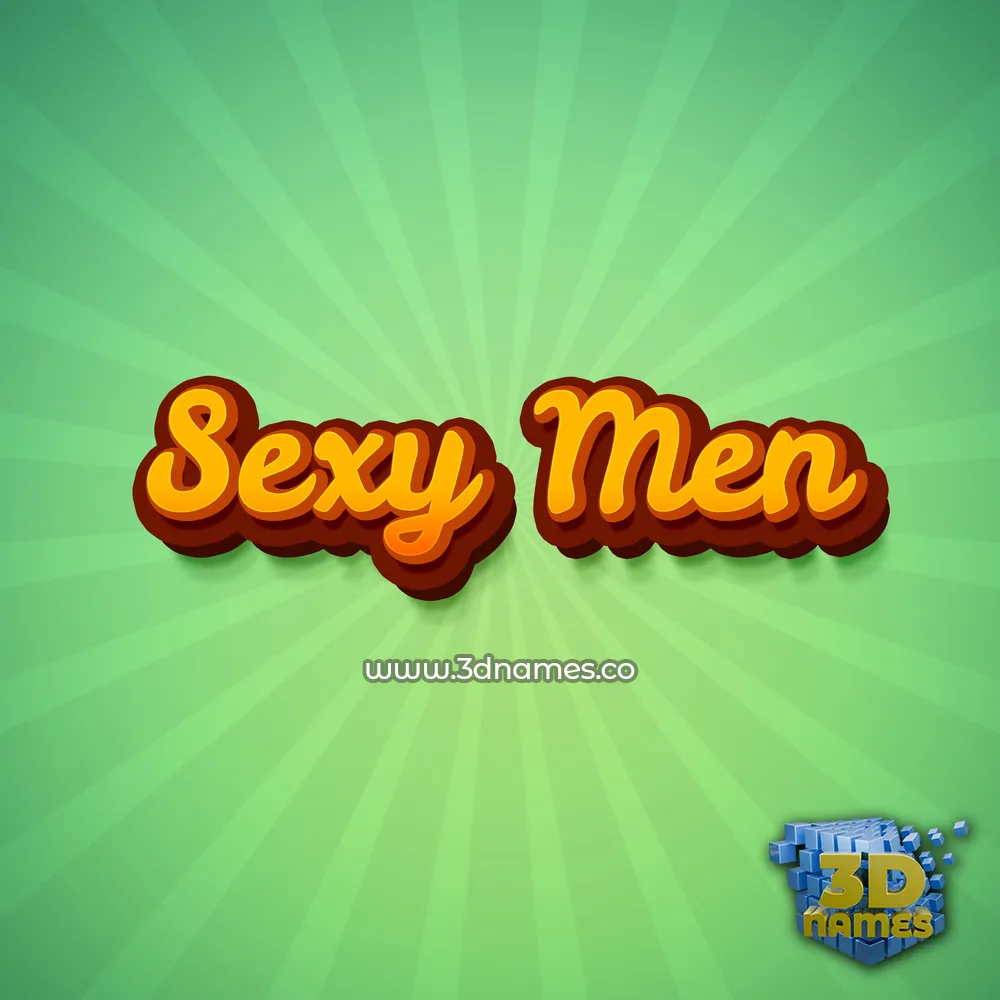 sexy men in Green Rays style - 3D name wallpaper