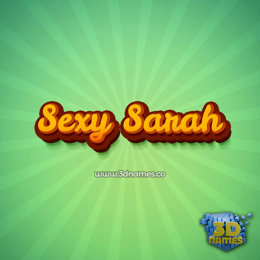 sexy sarah in Green Rays style - 3D name wallpaper