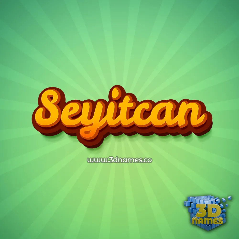 seyitcan in Green Rays style - 3D name wallpaper