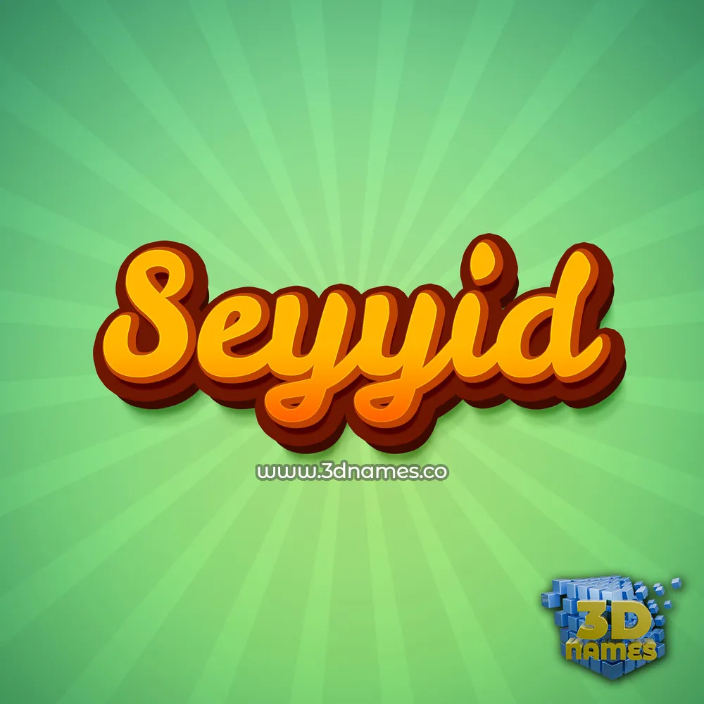 seyyid in Green Rays style - 3D name wallpaper