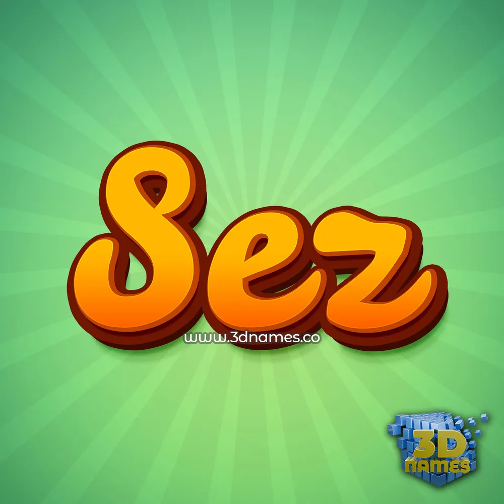 sez in Green Rays style - 3D name wallpaper