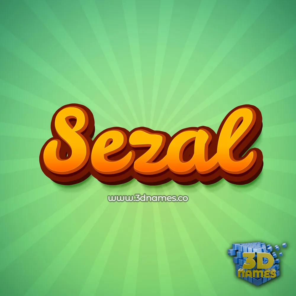 sezal in Green Rays style - 3D name wallpaper